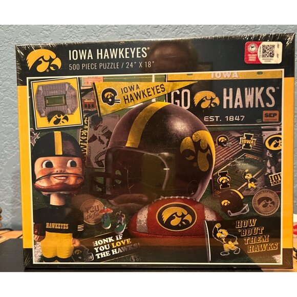 Iowa Hawkeyes NEW Sealed Jigsaw‎ Puzzle, 500 pieces 24" X 18" College Football - Picture 2 of 4